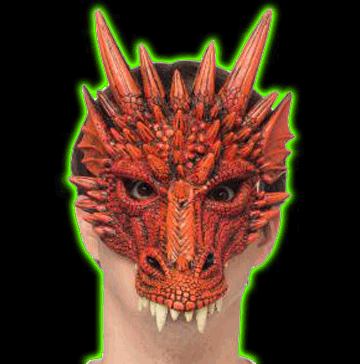 Supersoft Red Dragon Half Mask No Eyes