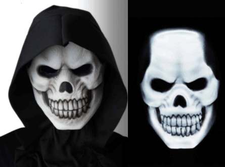 Light Up White Skull Mask