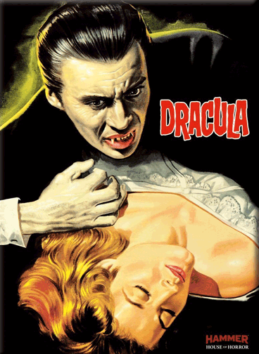 Hammer Dracula With Girl Flat Magnet