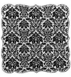 Heritage Black <br>Damask Lace Table Topper - 42