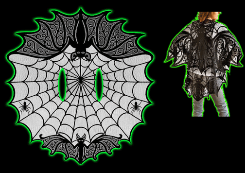 Black Lace Bats Cape