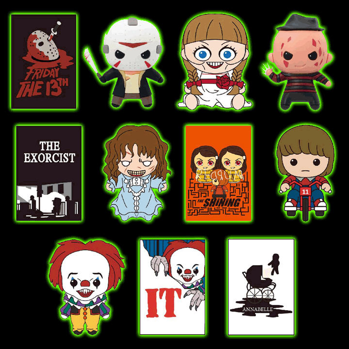 Warner Brothers Horror S6 3D Foam Bag Clips for lanyards or keychains