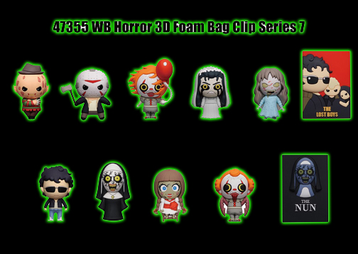 WB Horror Series 7 3D Mystery Foam Bag Clips