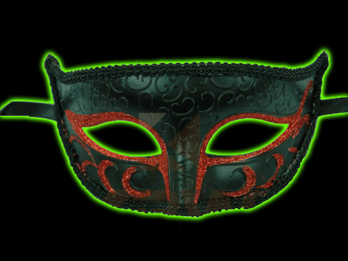 Venetian styled mask Black/Red with glitter