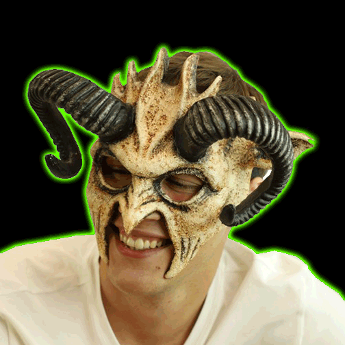 Horned bone devil mask