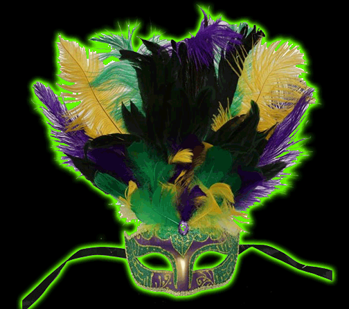 Masquerade PGG Mardi Gras mask with feathers