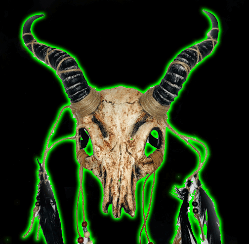 Goat horned bone skull mask
