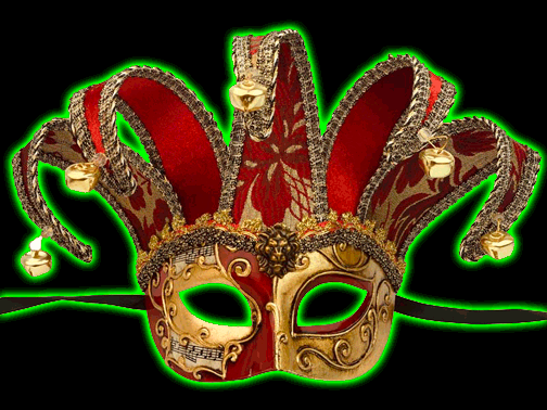 Jester half mask Red / Gold