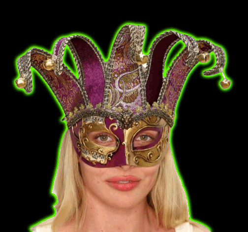 Jester half mask Purple / Gold