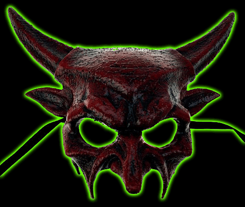Red Horned Demon Mask