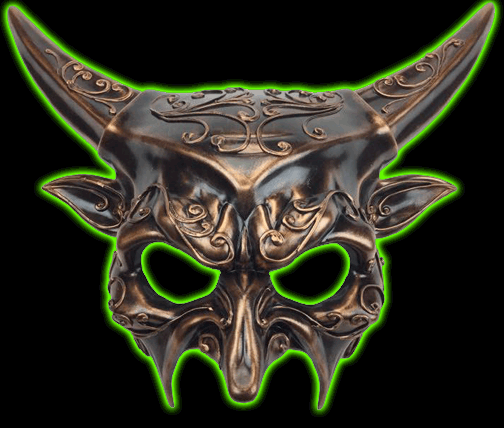 Gold Ornate Devil Half Face Mask