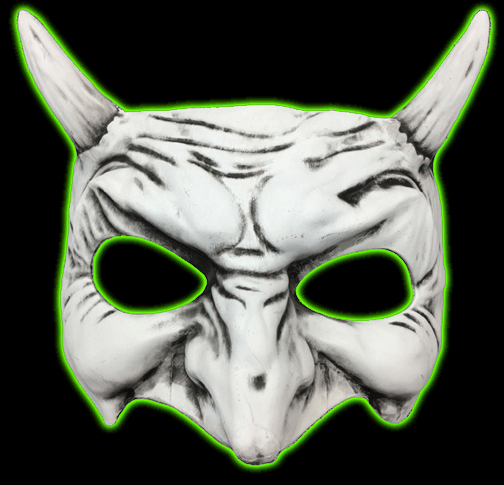 Goblin half face mask Black/White