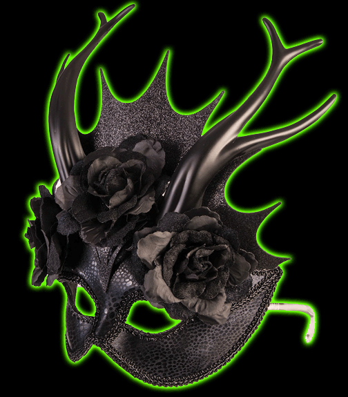 SORCERESS QUEEN BLACK VENETIAN MASK