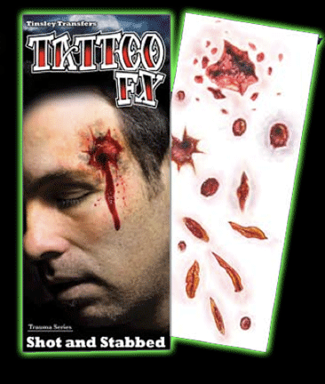 Tinsley Transfers - Shot and Stabbed Tattoo FX
