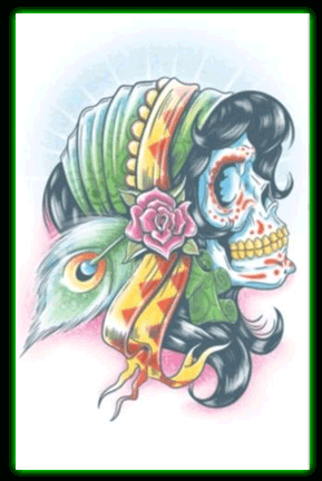 Day of the Dead Lady Gitanos Tattoo