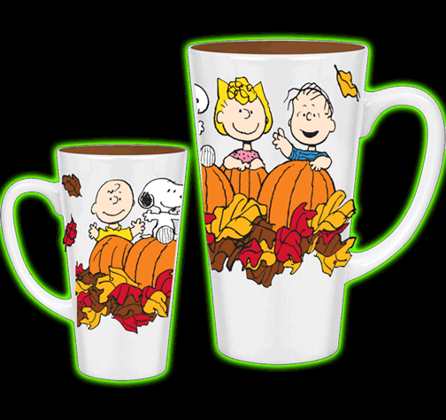 PEANUTS GROUP IN PUMPKIN PATCH 16oz CERAMIC LATTE MUG