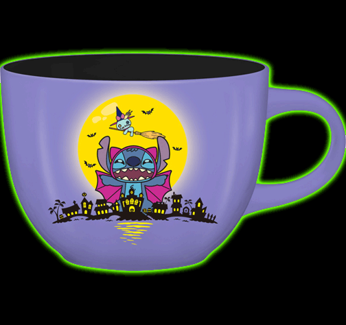 LILO AND STITCH HALLOWEEN SCENE 24oz CERAMIC SOUP MUG