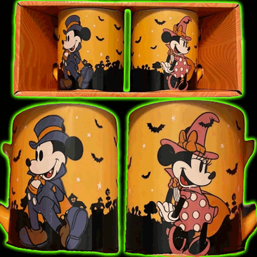Disney Mickey and Minnie Happy Halloween 14oz Ceramic Mug - 2 Pack