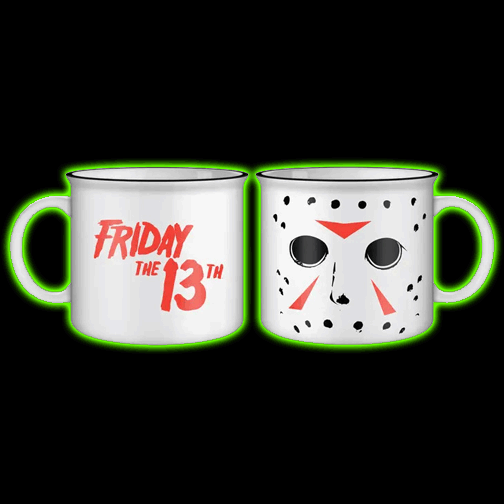 Friday the 13th White Jason Mask 20 oz. Camper Mug