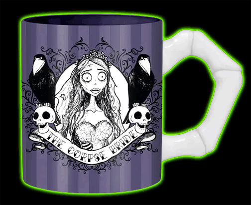 Corpse Bride Skeleton Finger Handle Mug