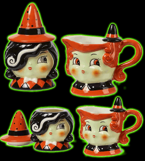 Johanna Parker Carnival Cottage Witch Cream and Sugar Set