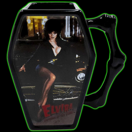 Elvira Macabre Mobile Coffin Mug