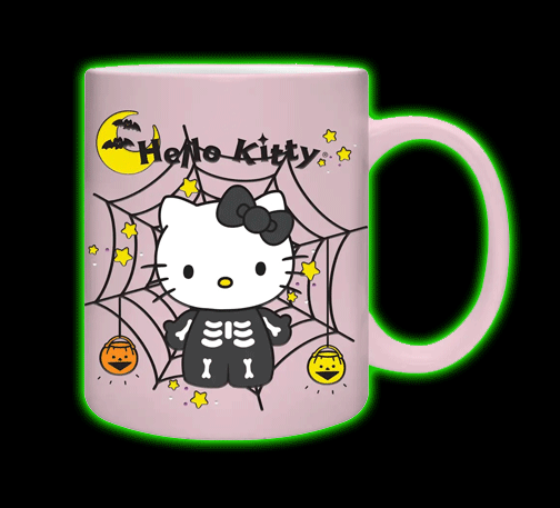 Hello Kitty Skeleton Web Wax Resist 20oz Ceramic Mug