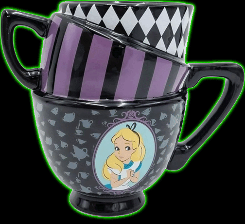 Alice in Wonderland Stacked Teacup 3D Sculpted Ceramic Coffee Mug