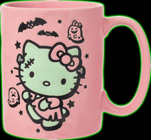 Hello Kitty Frankenkitty Pink wax resist mug