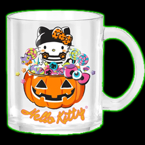 Hello Kitty Halloween Pumpkin Candy Glass Coffee Mug