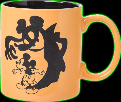 Mickey Mouse Halloween Ghost Shadow Wax Resist Ceramic Mug