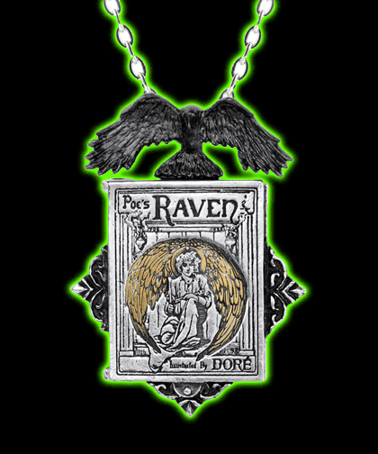 Poe's Raven Locket Necklace