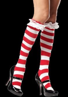 Candy Cane Knee Socks