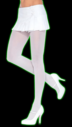 White Opaque Nylon Tights