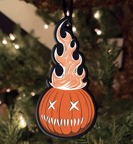 TRICK 'R TREAT SAM O'LANTERN PUMPKIN METAL ORNAMENT