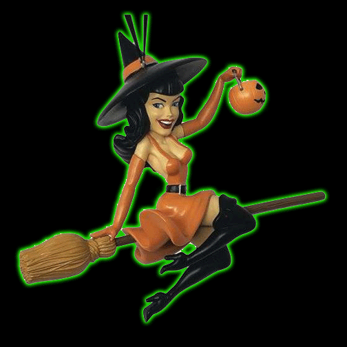 Bettie Page Tricks and Treats Witch Ornament