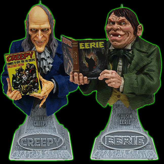 Uncle Creepy and Cousin Eerie Masterpiece Ornament Set