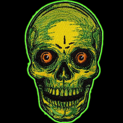 Staring Skull Yellow Patch