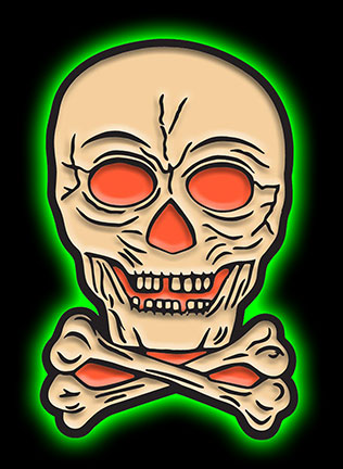 Beistle Lantern Skull Enamel Pin