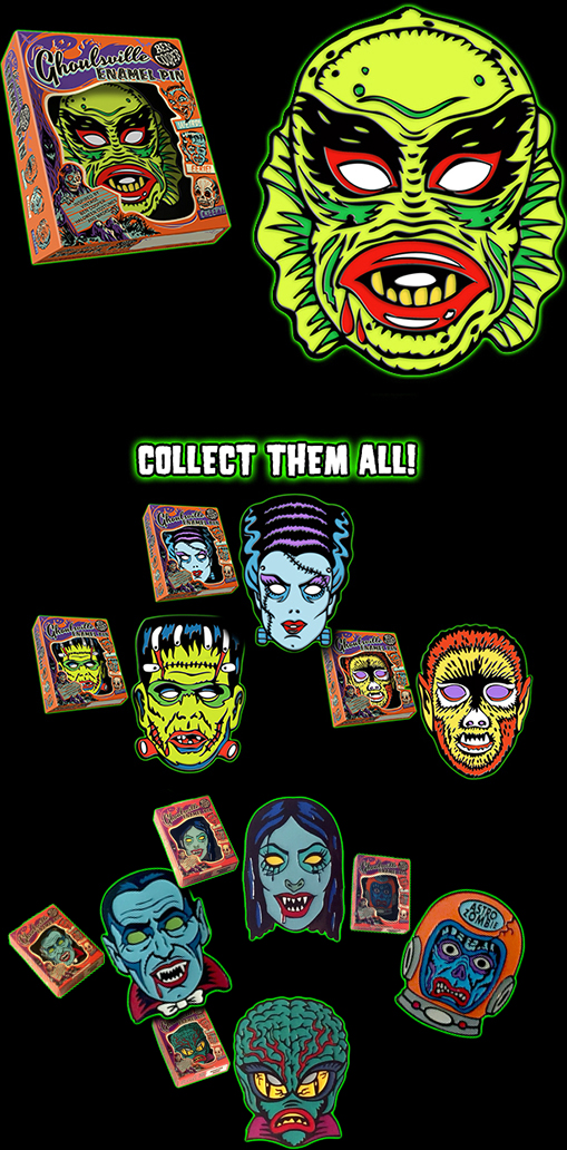 Ben Cooper Ghoulsville Fish Face Enamel Pin