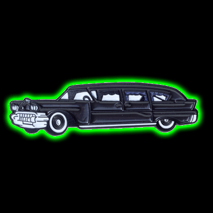 Black Hearse Enamel Pin