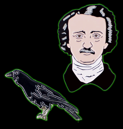 Poe & Raven Enamel Pin set