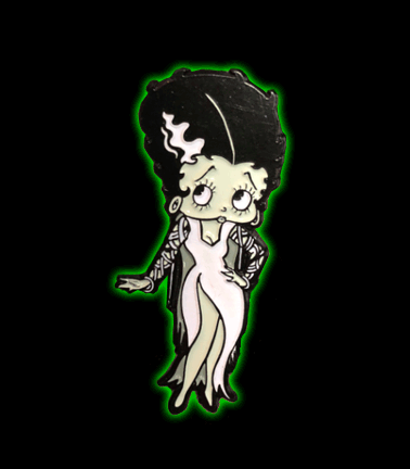 Betty Frankenstein Enamel Pin Glows In The Dark