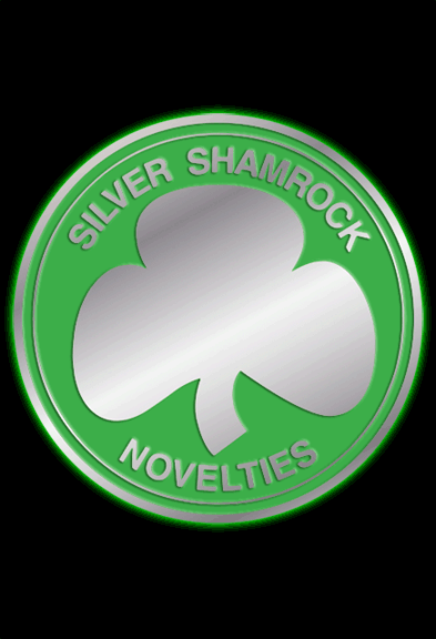 Silver Shamrock Power Chip Enamel Pin
