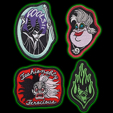 Disney Villains Embroidered Patches 4 Pack