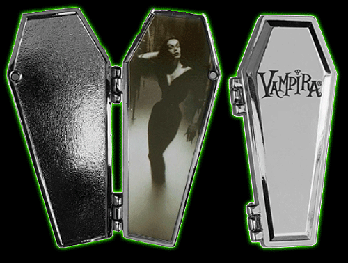 Vampira Open Coffin mist Enamel Pin