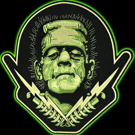 Large Frankenstein Bolts Back Patch 11