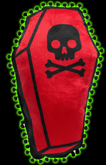 COFFIN SHAPED PILLOW- RED