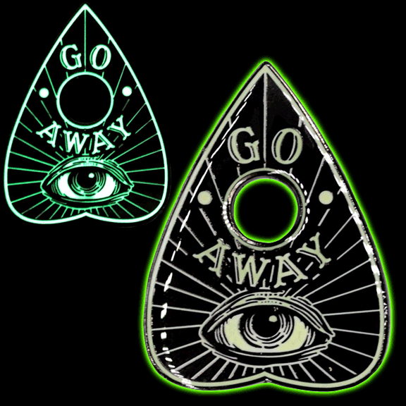 Go Away Glow Planchette Enamel Pin