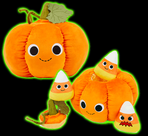 Jack O’Lantern With Candy Corn Triplets Plush Collectible
